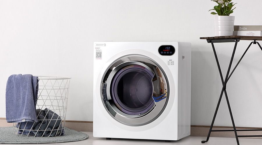 自然晾曬過的衣物灰塵多，家用衣物烘干機烘衣更干凈！